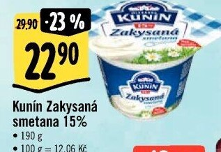 Zakysaná smetana Kunín 15%