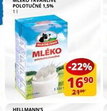 MLÉKO TRVANLIVÉ POLOTUČNÉ 1,5%