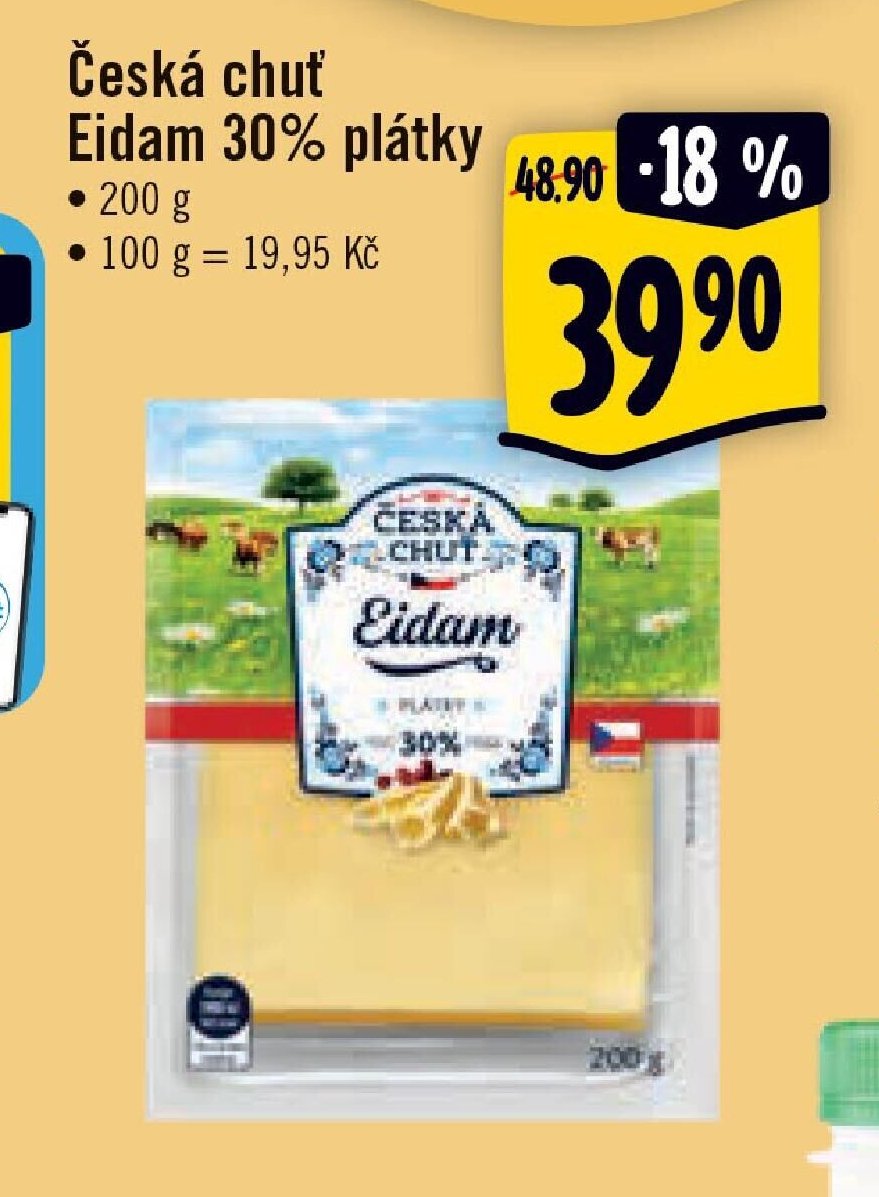 Česká chuť Eidam 30% plátky