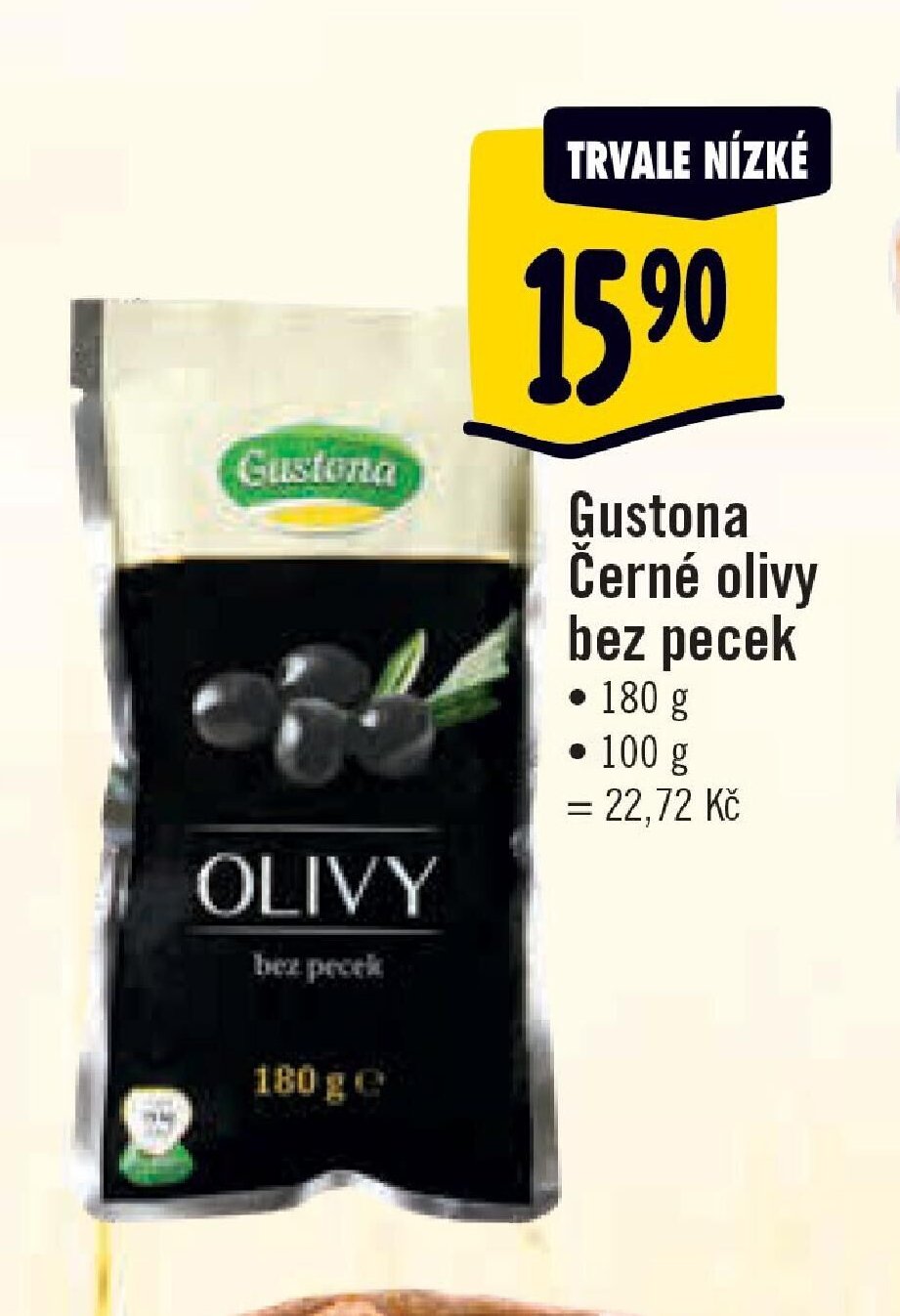 Gustona Černé olivy bez pecek