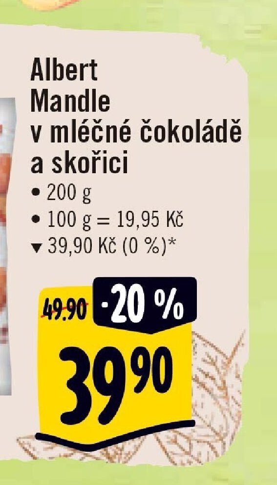 Albert Mandle v mléčné čokoládě a skořici