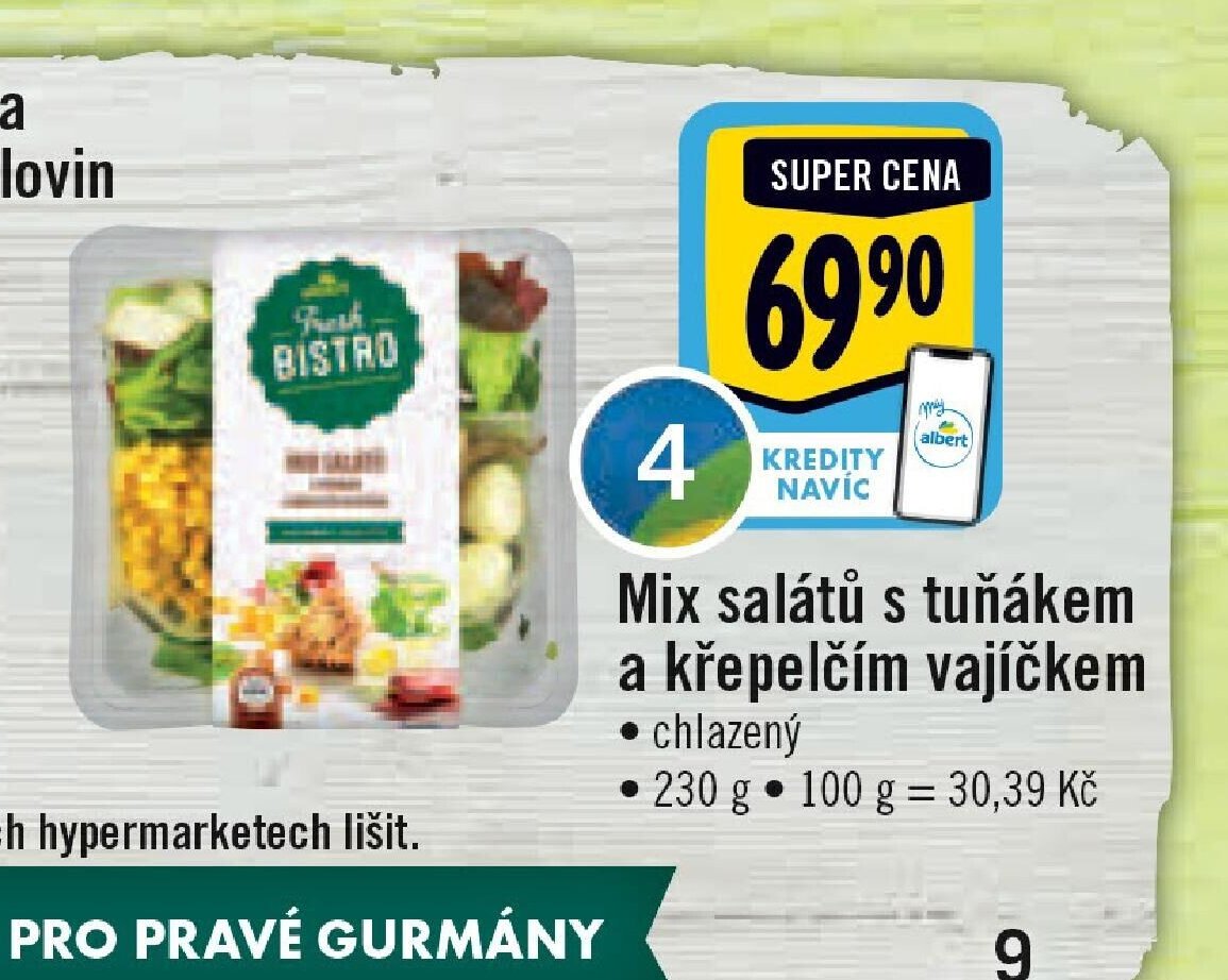 Mix salátů s tuňákem a křepelčím vajíčkem