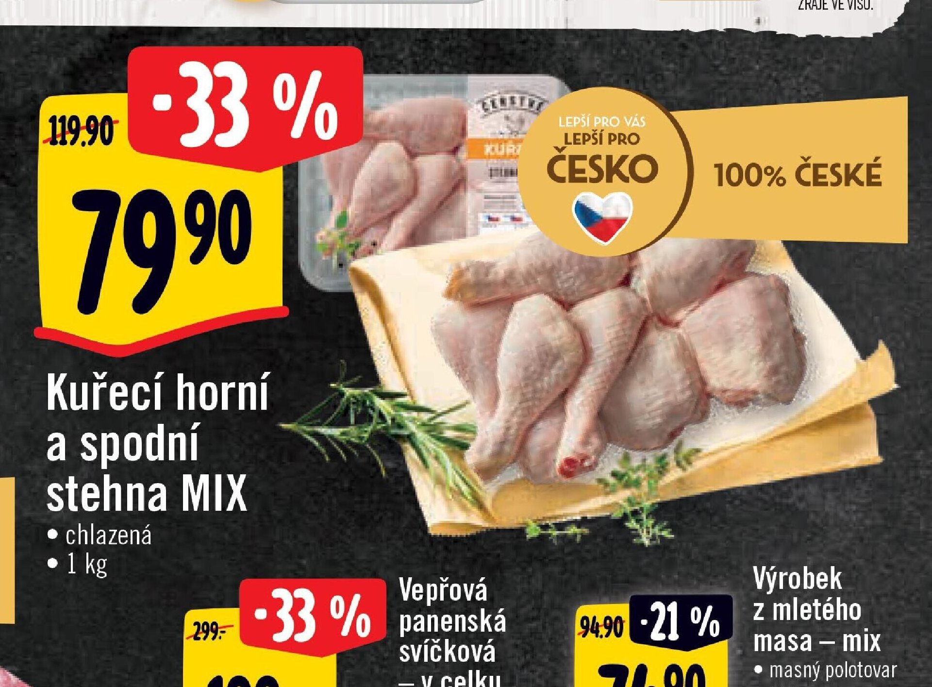 Kuřecí horní a spodní stehna MIX