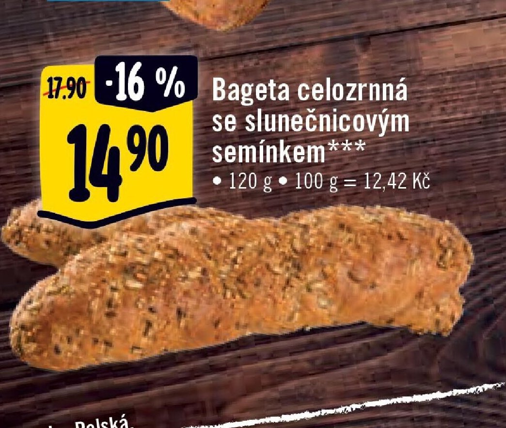 Bageta celozrnná se slunečnicovým semínkem