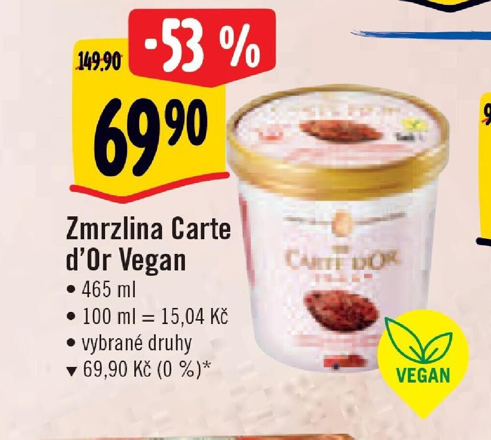 Zmrzlina Carte d'Or Vegan