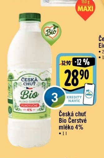 Česká chuť Bio Čerstvé mléko 4%