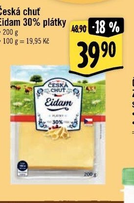 Česká chuť Eidam 30% plátky