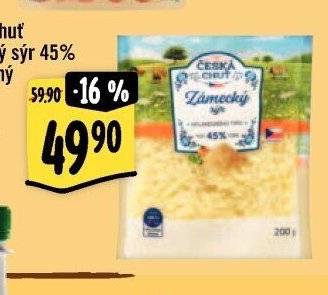 Česká chuť Zámecký sýr 45% strouhaný