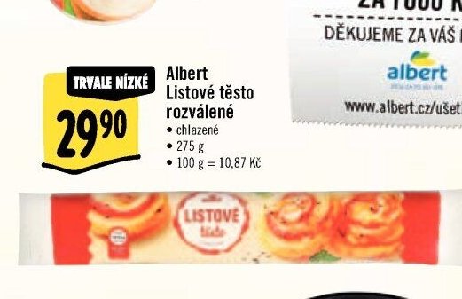Albert Listové těsto rozválené