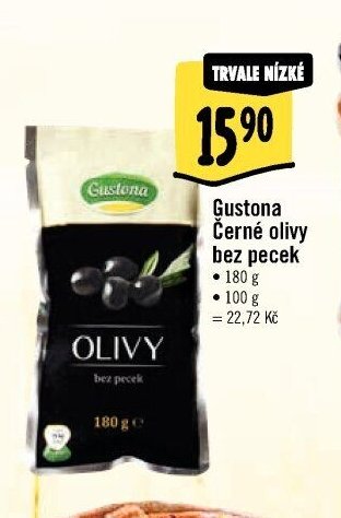 Gustona Černé olivy bez pecek