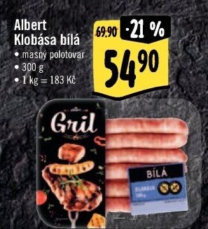 Bílá klobása Albert Gril