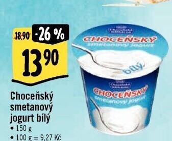 Bílý jogurt smetanový Choceňský