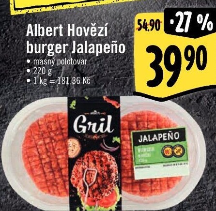 Hovězí burger Jalapeno Albert Gril