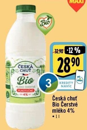 Mléko čerstvé Bio Česká chuť - 4% plnotučné