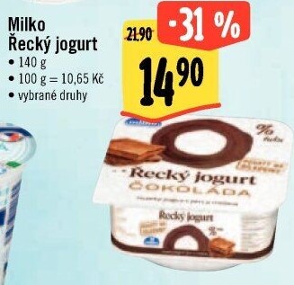 Ochucený jogurt řecký 0% Milko