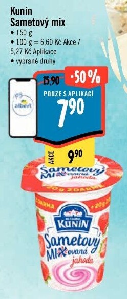 Ochucený jogurt sametový Kunín