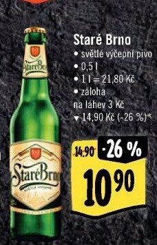 Pivo světlé výčepní 10° Staré Brno Starobrno