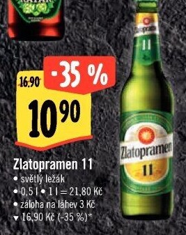 Pivo světlý ležák 11° Zlatopramen