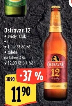 Pivo světlý ležák 12° Ostravar
