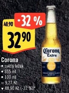 Pivo světlý ležák Corona Extra