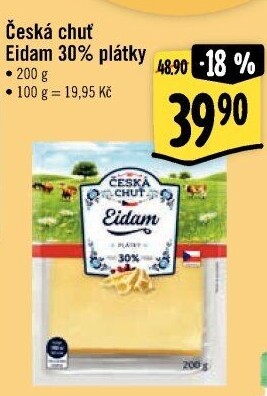 Sýr Eidam 30% Česká chuť