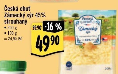 Sýr zámecký 45% strouhaný Česká chuť