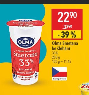 Olma Smetana ke šlehání 33%