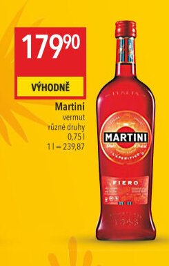 Martini vermut různé druhy