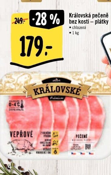 Královská pečeně bez kosti - plátky