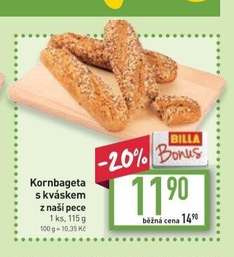 Kornbageta s kváskem z naší pece