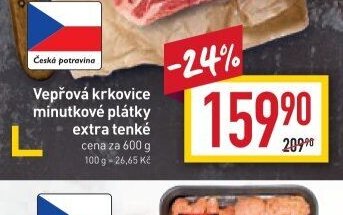 Vepřová krkovice minutkové plátky