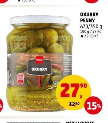Okurky Penny 670/350 g