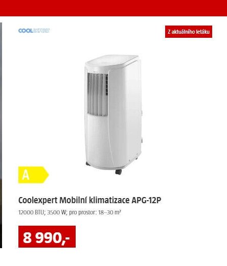 Coolexpert Mobilní klimatizace APG-12P - BAUHAUS akcniletaky.com