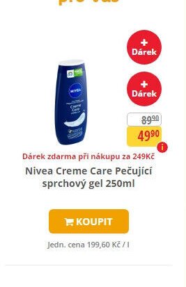 Nivea Creme Care Pečující sprchový gel 250ml