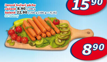 Kuřecí jemné párky DZ Klatovy