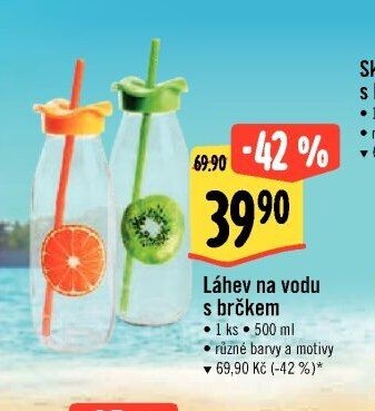 Láhev na vodu s brčkem