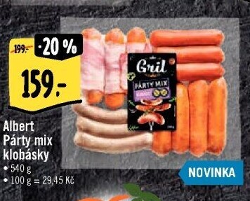 Klobásky Párty mix Albert Gril
