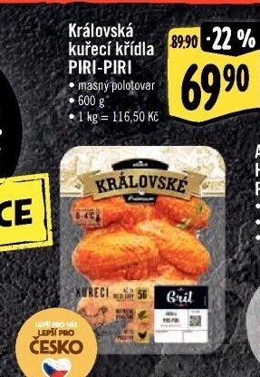 Kuřecí křídla Piri-Piri Královská Albert Gril