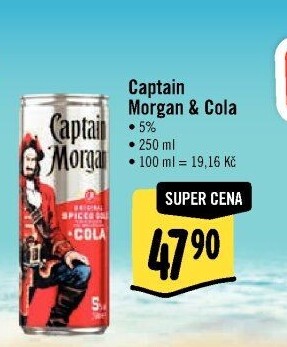 Míchaný nápojCola +Captain Morgan