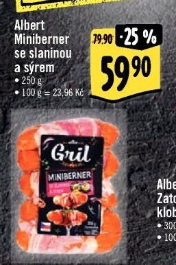 Miniberner se slaninou a sýrem Albert Gril