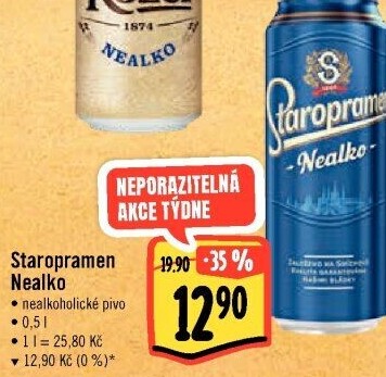 Nealkoholické pivo Staropramen