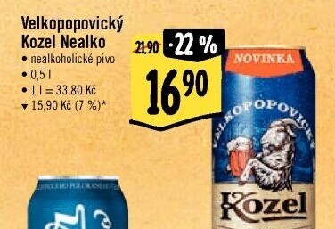 Nealkoholické pivo Velkopopovický Kozel