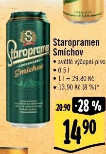 Pivo světlé výčepní 10° Smíchov Staropramen