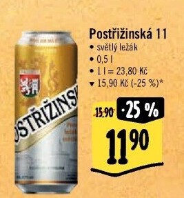 Pivo světlý ležák 11° Postřižinské Pivovar Nymburk