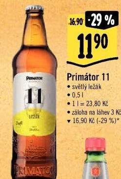 Pivo světlý ležák 11° Primátor