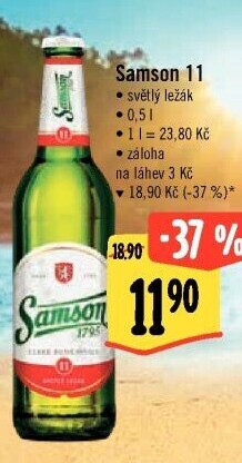 Pivo světlý ležák 11° Samson