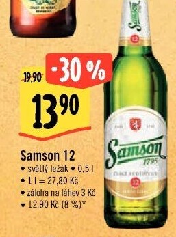 Pivo světlý ležák 12° Samson