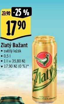 Pivo světlý ležák 12° Zlatý Bažant