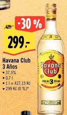 Rum kubánský bílý Aňejo 3 Anos Havana club
