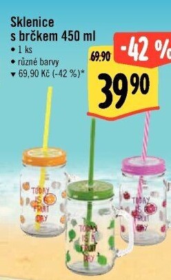 Skleněná láhev s brčkem